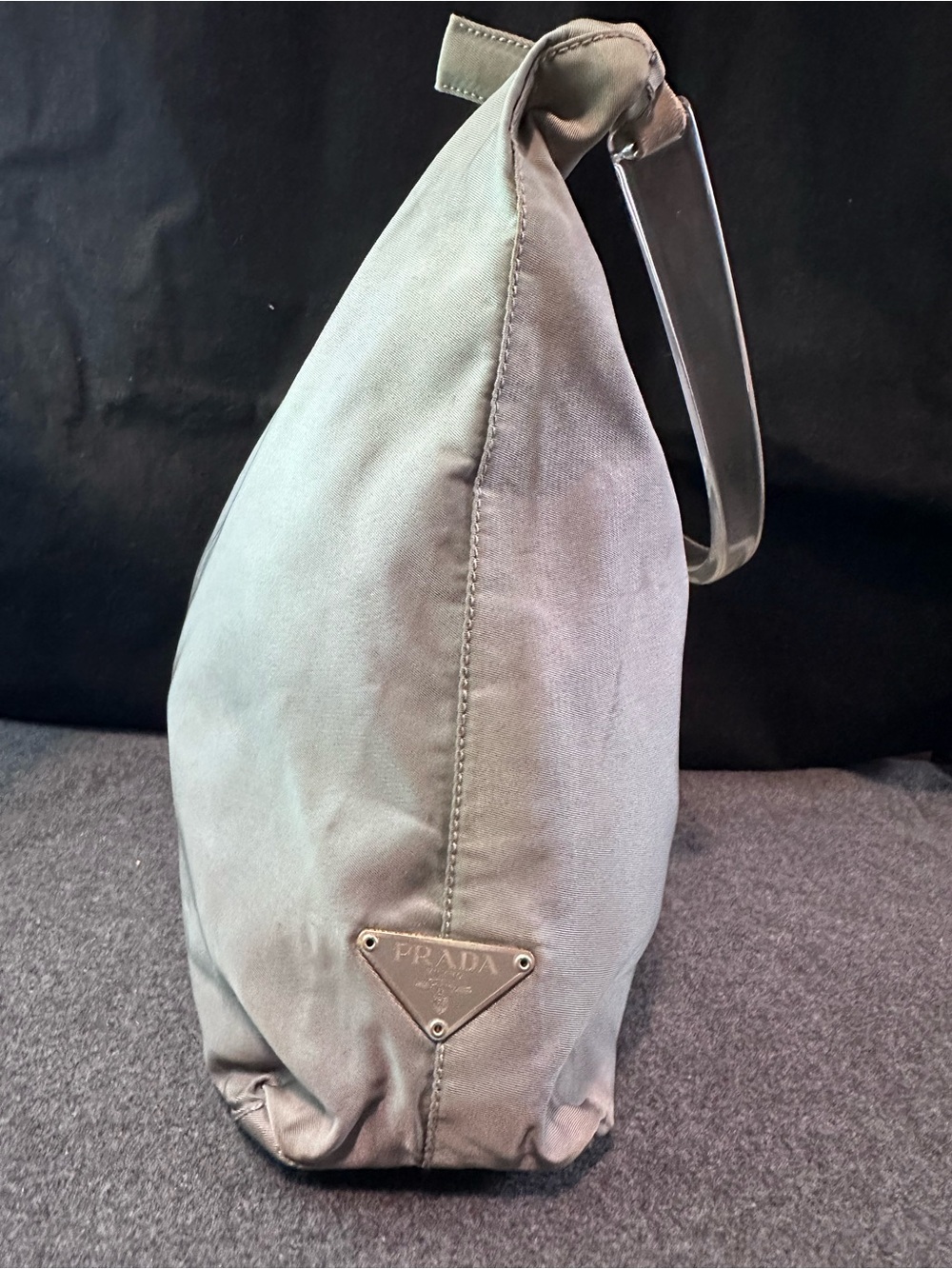 PRADA Hand Bag Nylon Gray Silver Authentic - Picture 6 of 14
